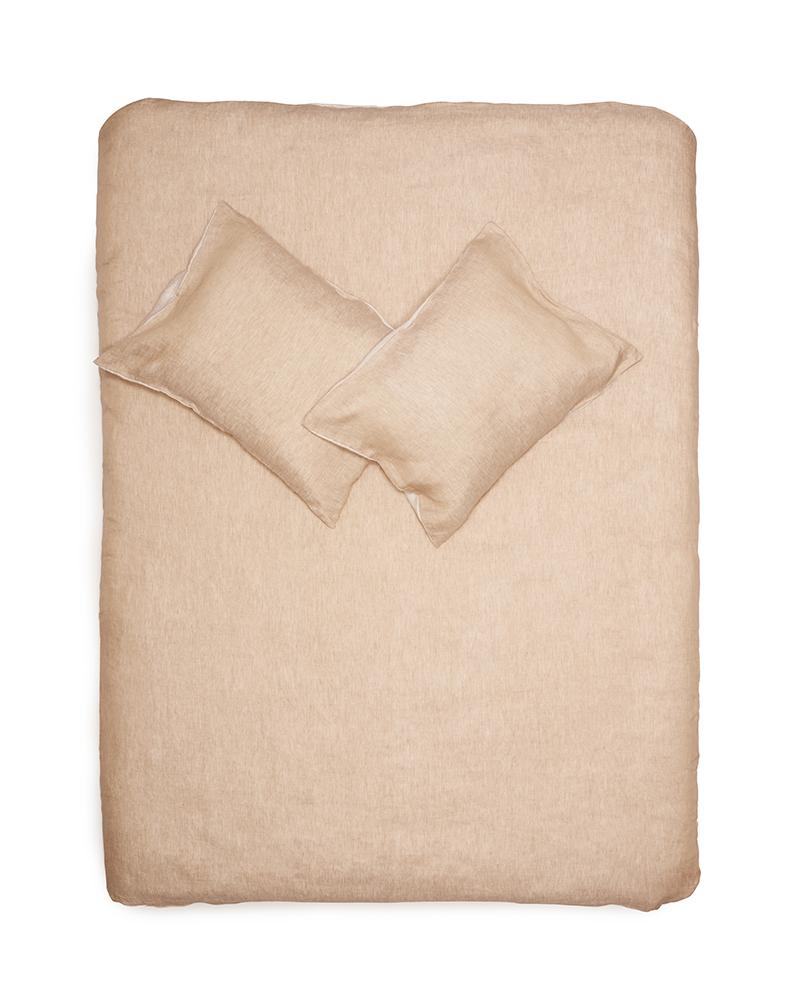 Two Tone Stonewashed Linen Bedding col. Sand