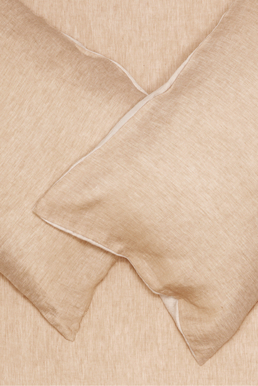 Two Tone Stonewashed Linen Bedding col. Sand