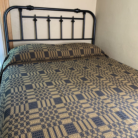 Westbury Black and Mustard Woven Coverlet