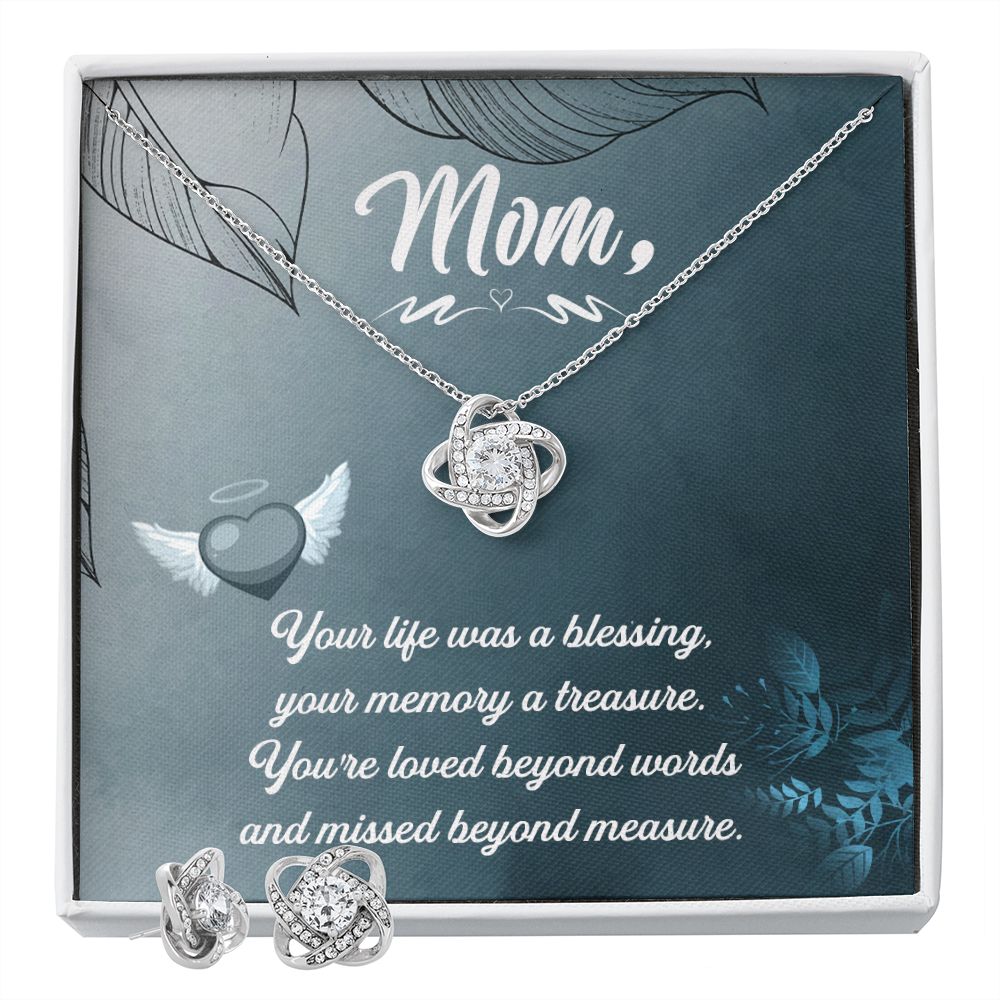 Your life was a Love Knot Earring & Necklace Set
