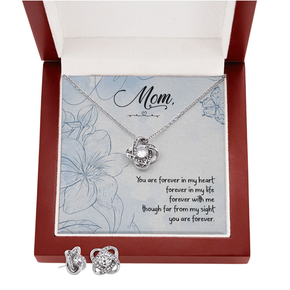 You are forever in my heart Love Knot Earring & Necklace Set
