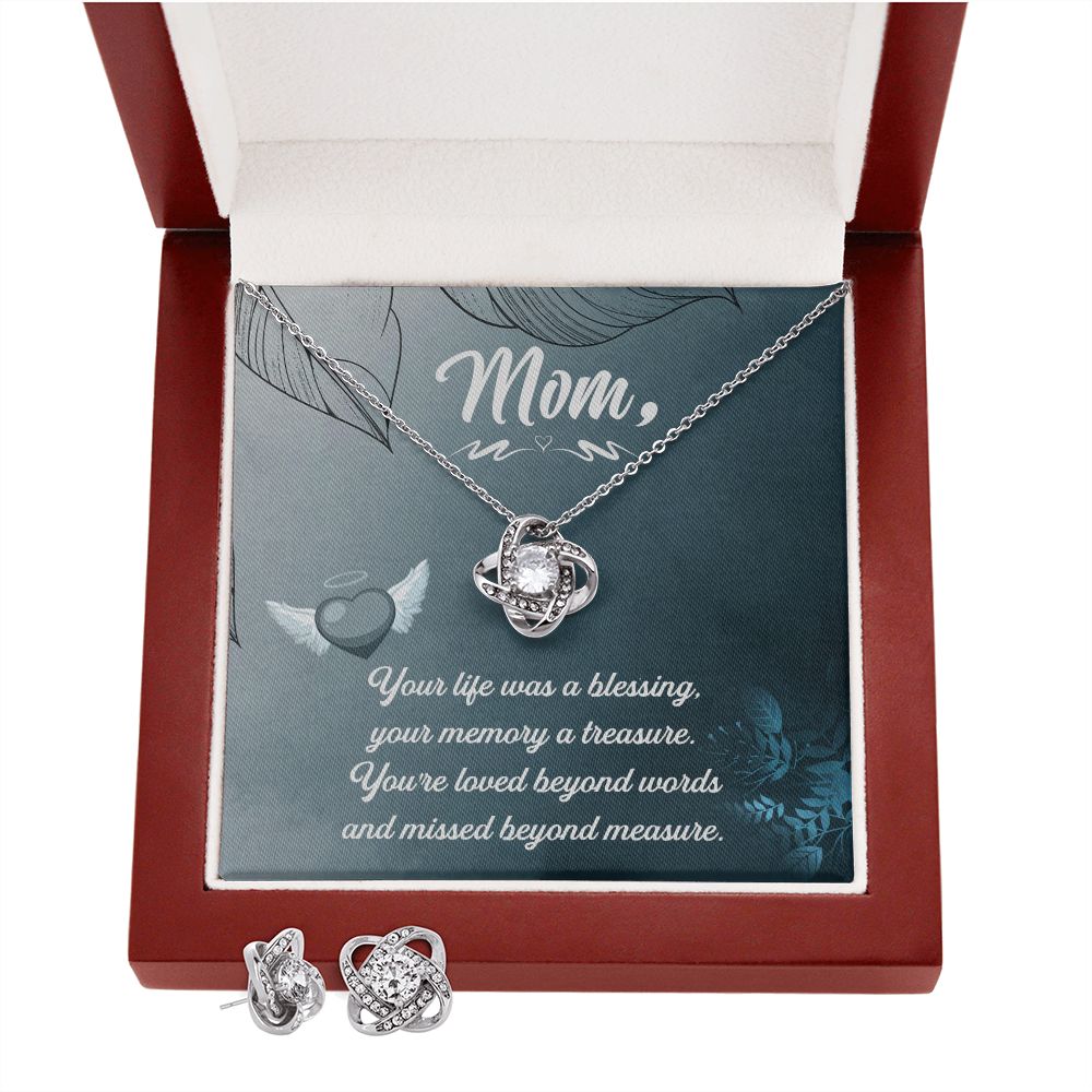 Your life was a Love Knot Earring & Necklace Set