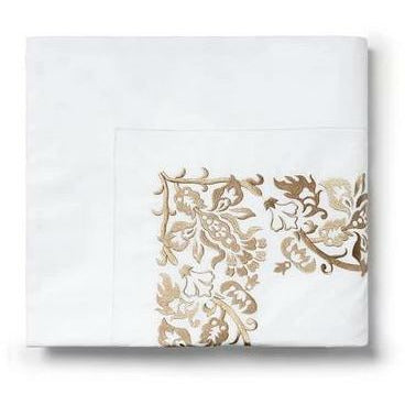 Sferra Saxon Bedding Flat Sheet Champagne Fine Linens