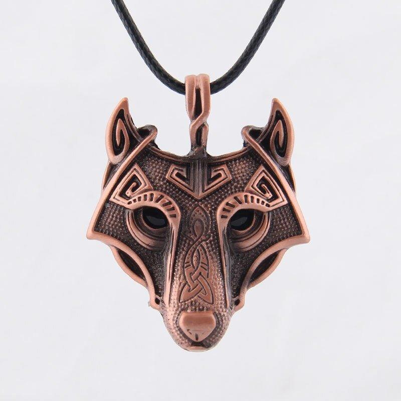Vikings Norse Wolf Head Necklace Animal Jewelry - Animal Amity