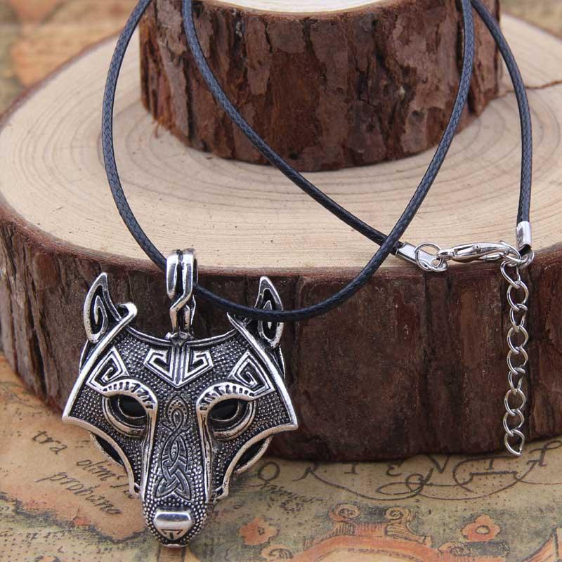 Vikings Norse Wolf Head Necklace Animal Jewelry - Animal Amity
