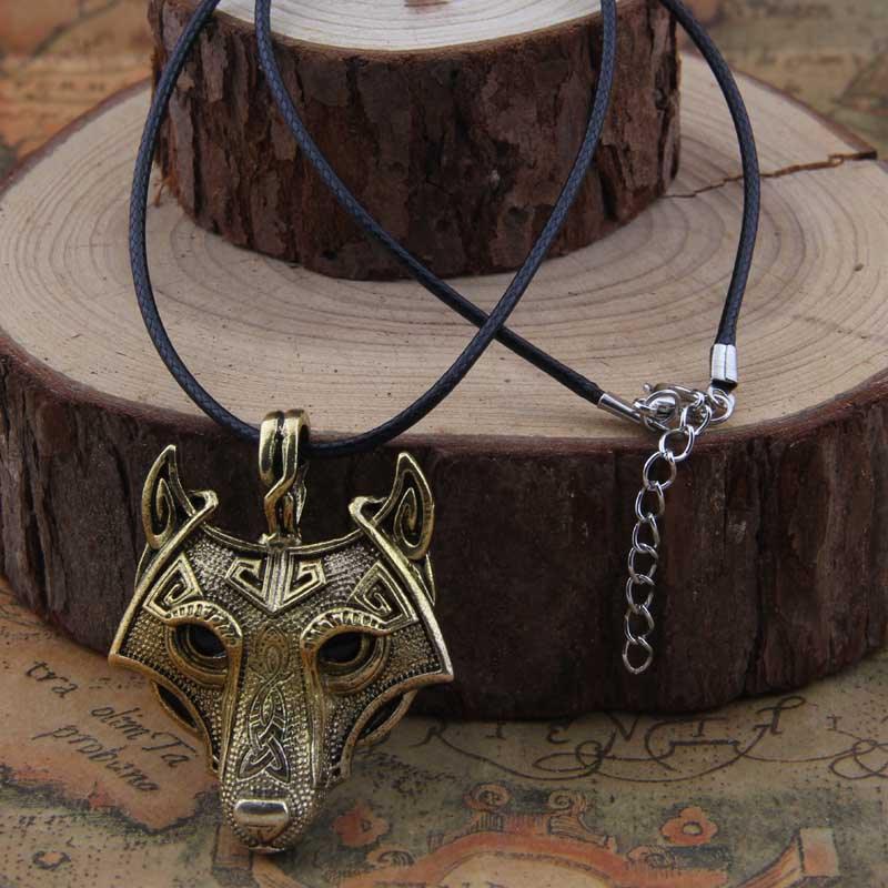 Vikings Norse Wolf Head Necklace Animal Jewelry - Animal Amity