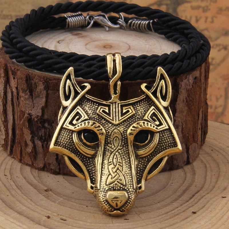 Vikings Norse Wolf Head Necklace Animal Jewelry - Animal Amity