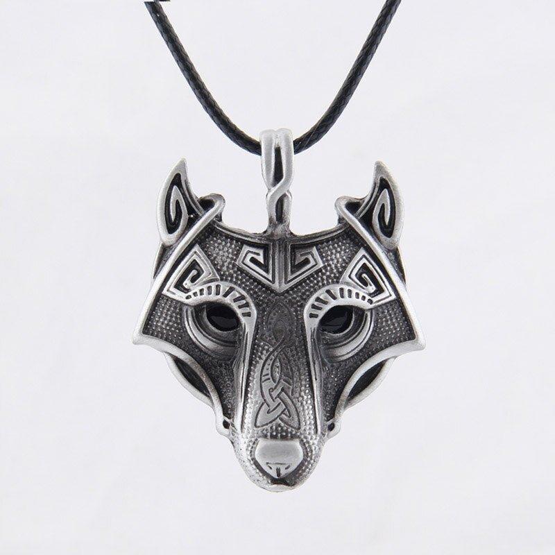 Vikings Norse Wolf Head Necklace Animal Jewelry - Animal Amity