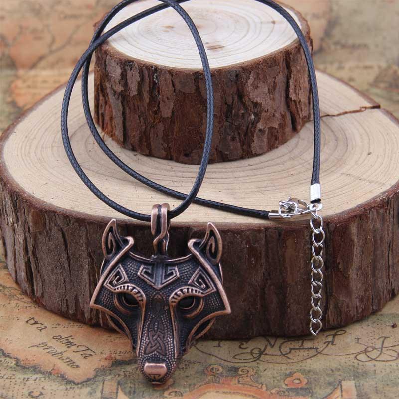 Vikings Norse Wolf Head Necklace Animal Jewelry - Animal Amity