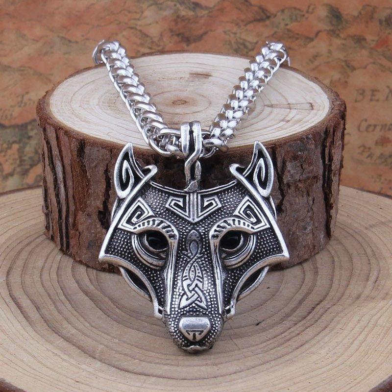 Vikings Norse Wolf Head Necklace Animal Jewelry - Animal Amity