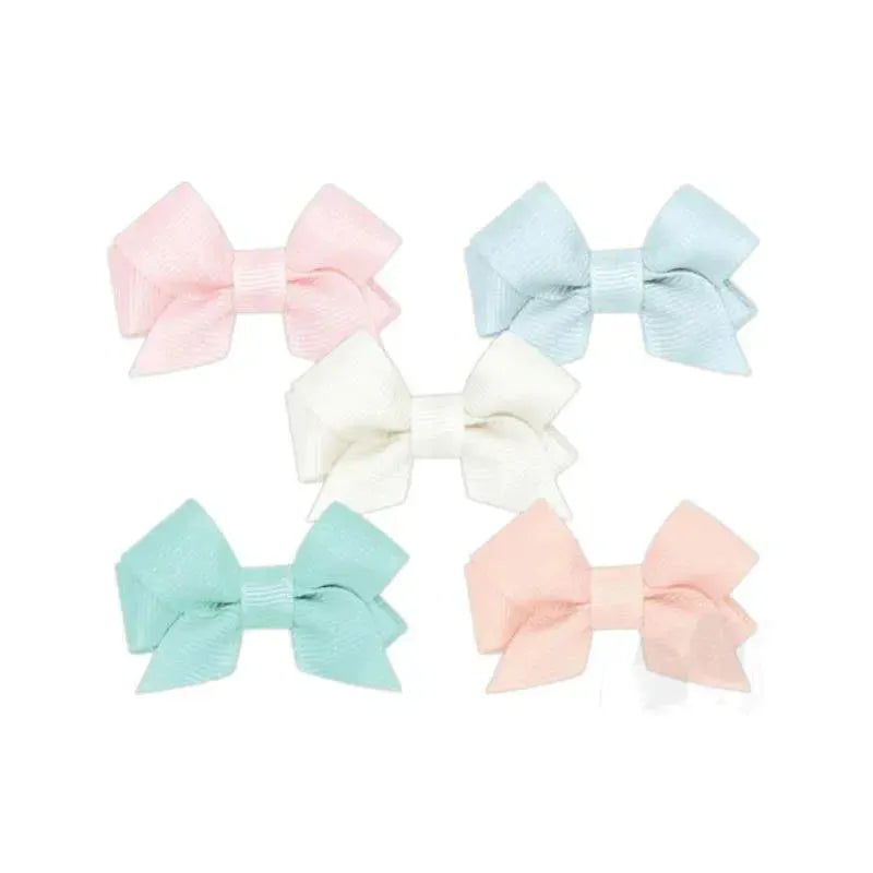 Wee Ones - 5Pk Baby Front Tail Bows, Blue
