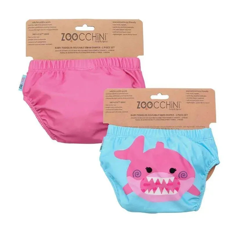 Zoocchini - Baby Knit Swim Diaper 2Pk Set, Sophie The Shark